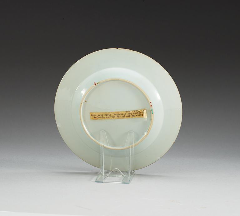 TALLRIK, kompaniporslin. Qing dynastin, Qianlong (1736-95).