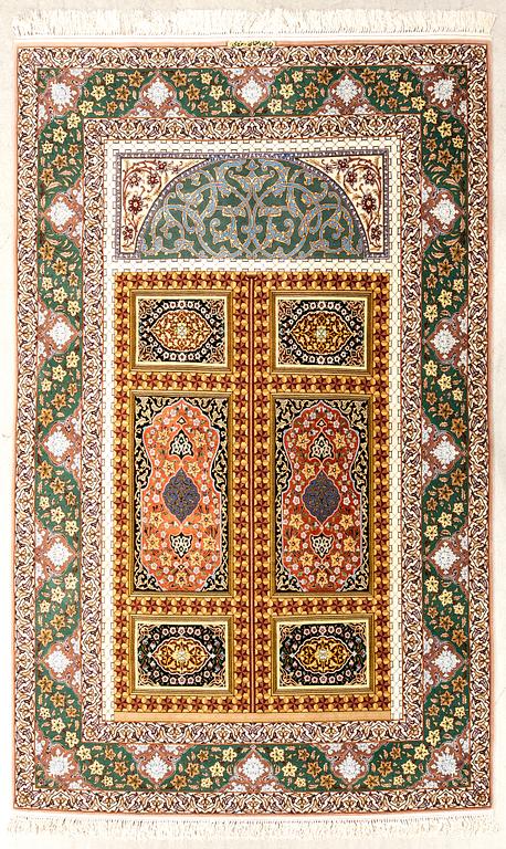 An old Isfahan carpet signed approx 240x174 cm.