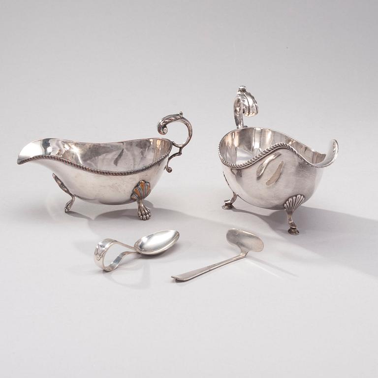 SÅSSNIPOR 2 ST, MEDICINSKED OCH KNUFFARE, nysilver och  försilvrade, Barker Brothers, England, tidigt 1900-tal.