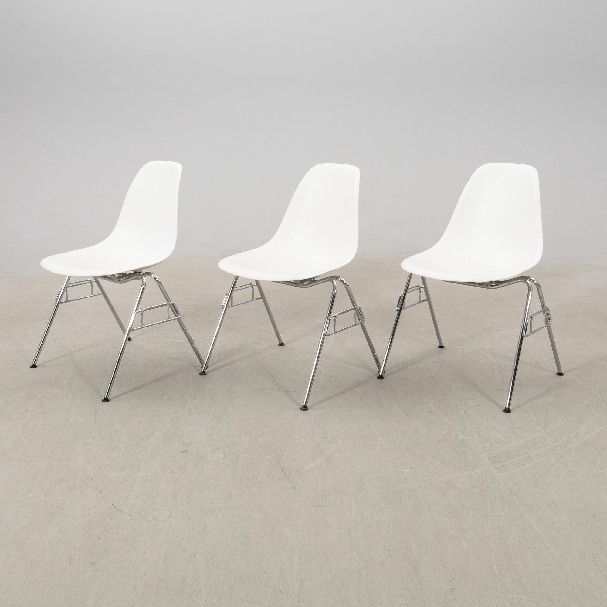 Charles & Ray Eames, stolar 6 st "DSS Plastic side chair" för VItra 2002.
