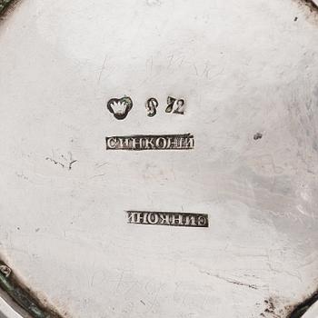 A silver, cream jug, Cyrillic maker's mark Sinkoni, Finland 1824.
