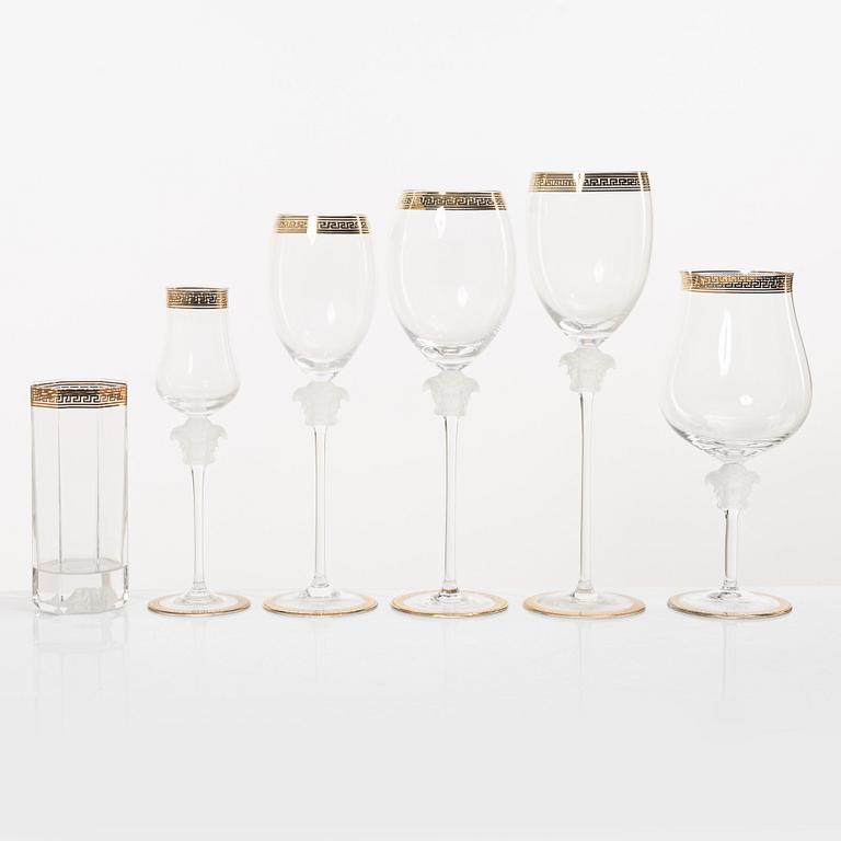 Versace, glass service, 46 pieces, "Medusa", Rosenthal.