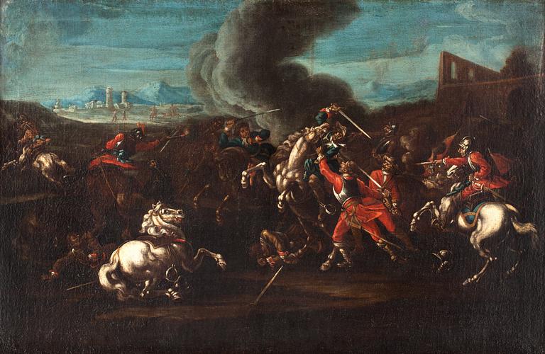 Francesco Monti (Il Brescianino) Circle of, Battle scene.