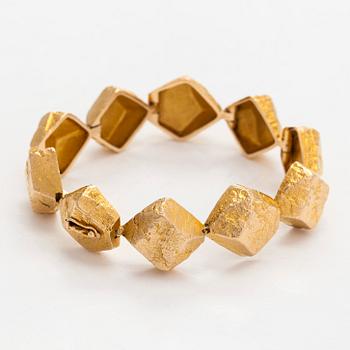 Björn Weckström, a 14K gold bracelet 'Lapp Stones' for Lapponia 1970.