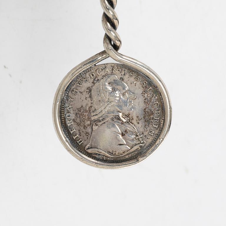 Table accessories, 7 pieces, silver, including Denmark 1880s.