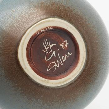 Sven Wejsfelt, a stoneware vase, Gustavsberg studio, Sweden 1987.