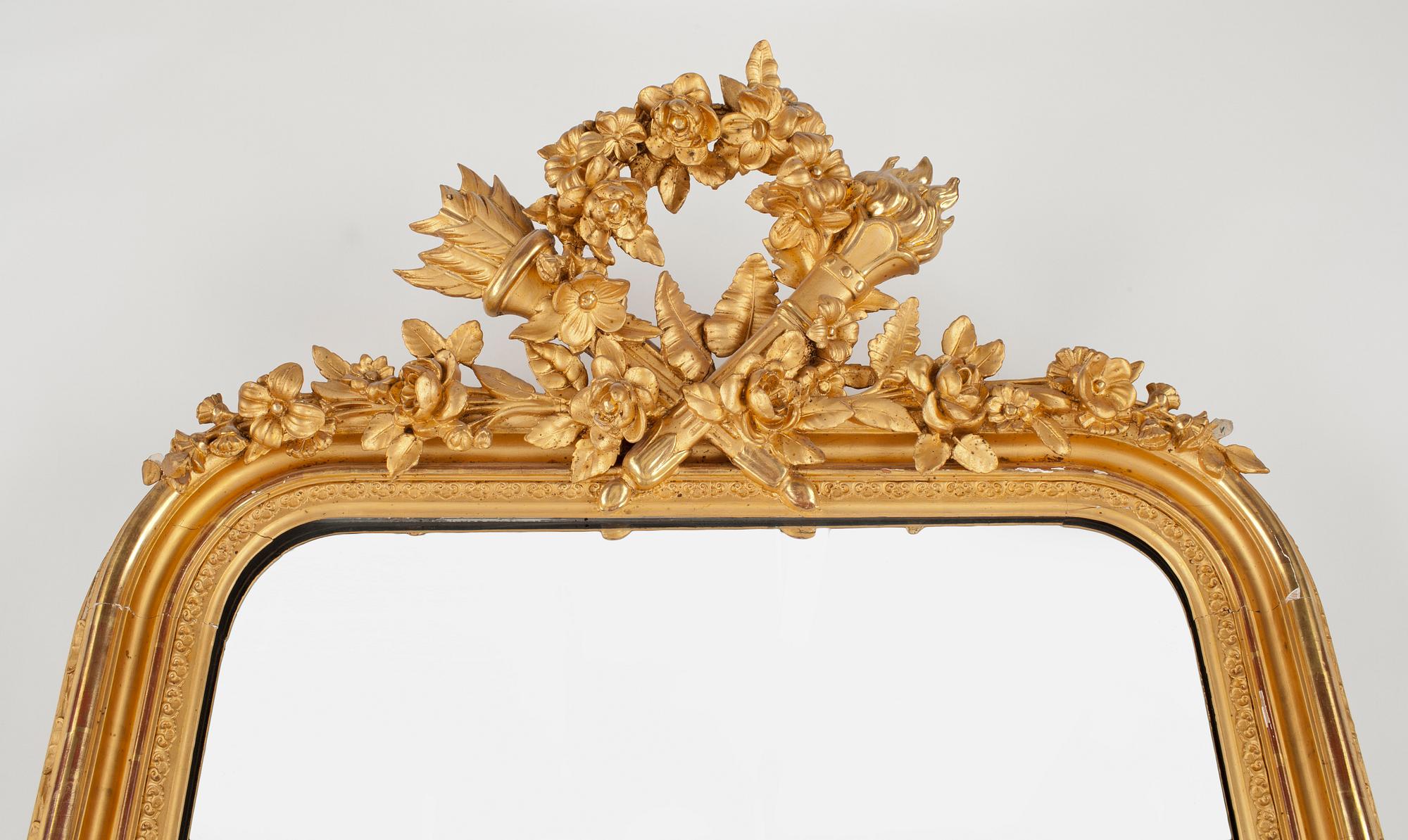 SPEGLAR MED KONSOLBORD, ett par, nyrokoko, 1800-talets andra hälft.