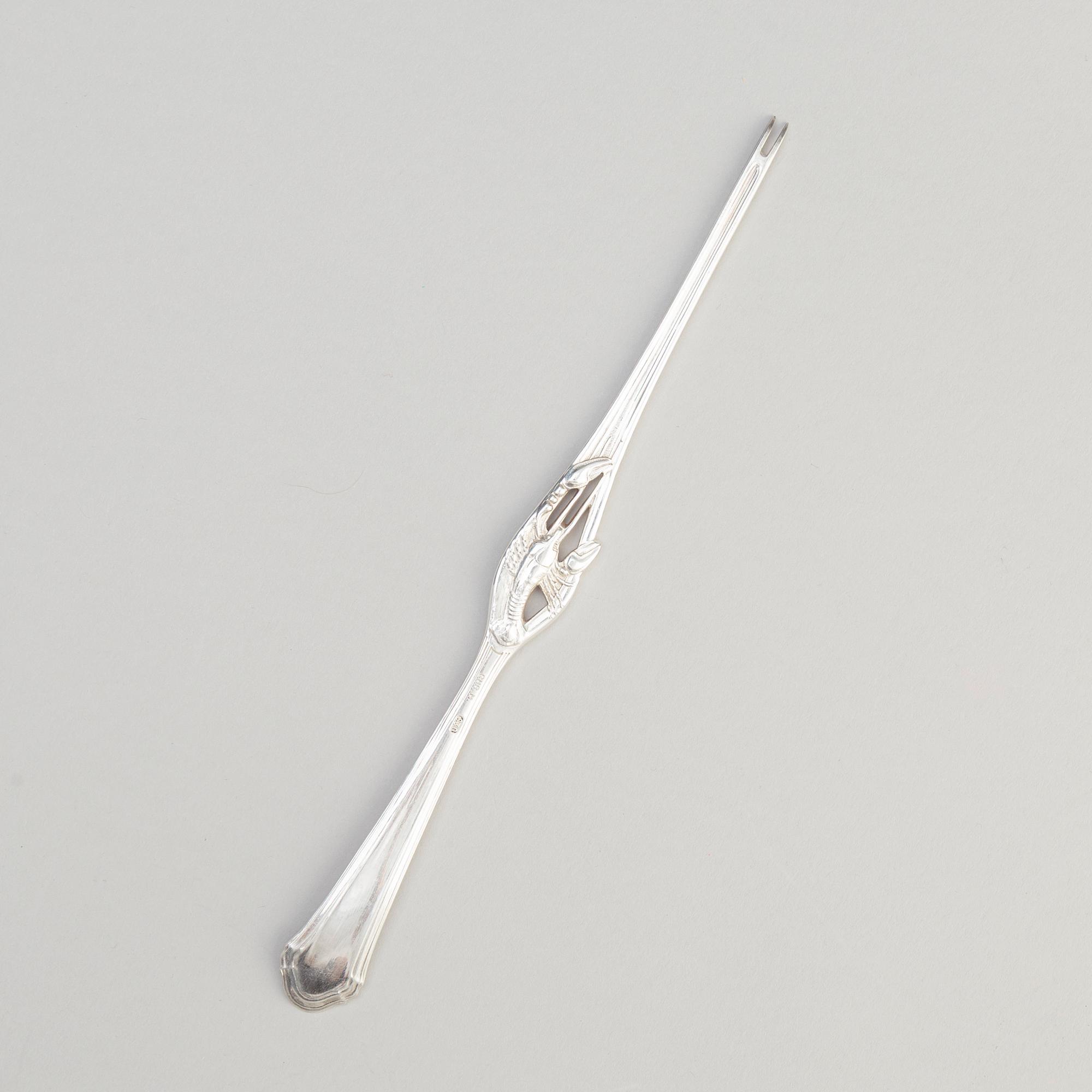Seafood cutlery, 12 pieces, silver, 20th century.