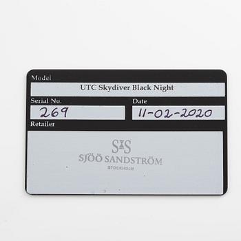 Sjöö Sandström, UTC Skydiver Black Night, wristwatch, 44.2 mm.