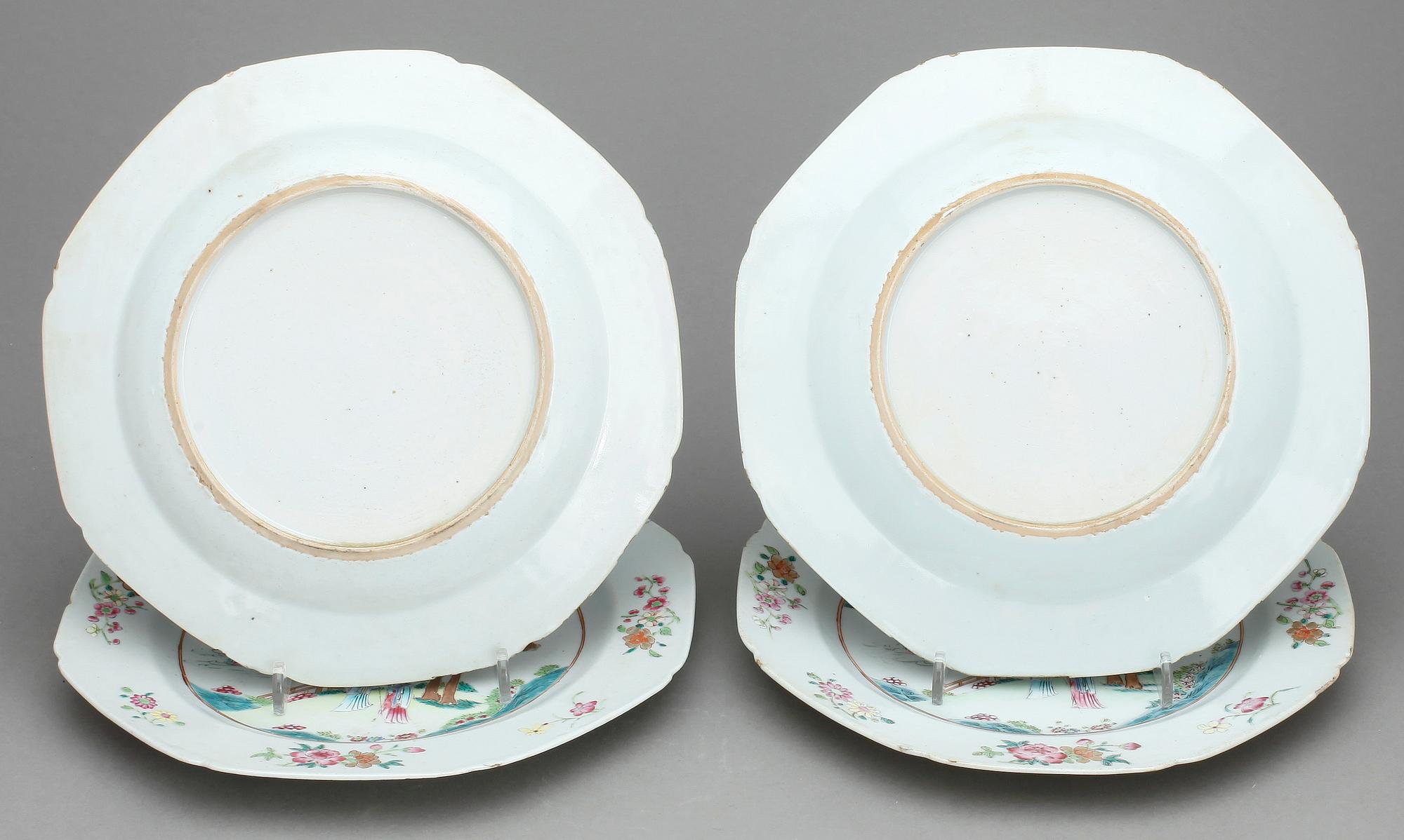 TALLRIKAR, 4st, porslin, Kina, Qianlong (1736-95).