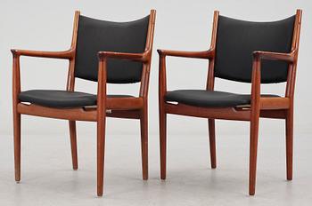 KARMSTOLAR, ett par, Hans Wegner "JH-713", Johannes Hansen Möbelsnedkeri, Danmark, 1900-talets andra hälft.