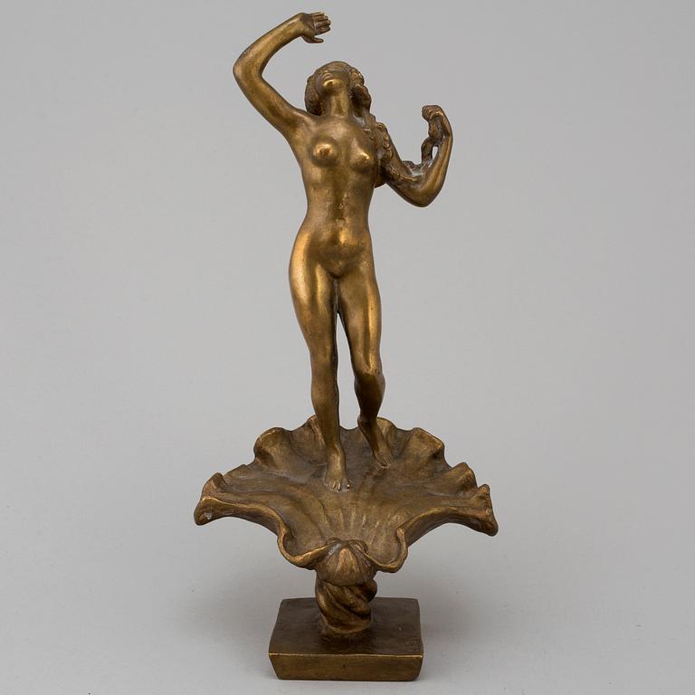 CARL ELDH, skulptur, guldpatinerad brons, signerad Eldh.