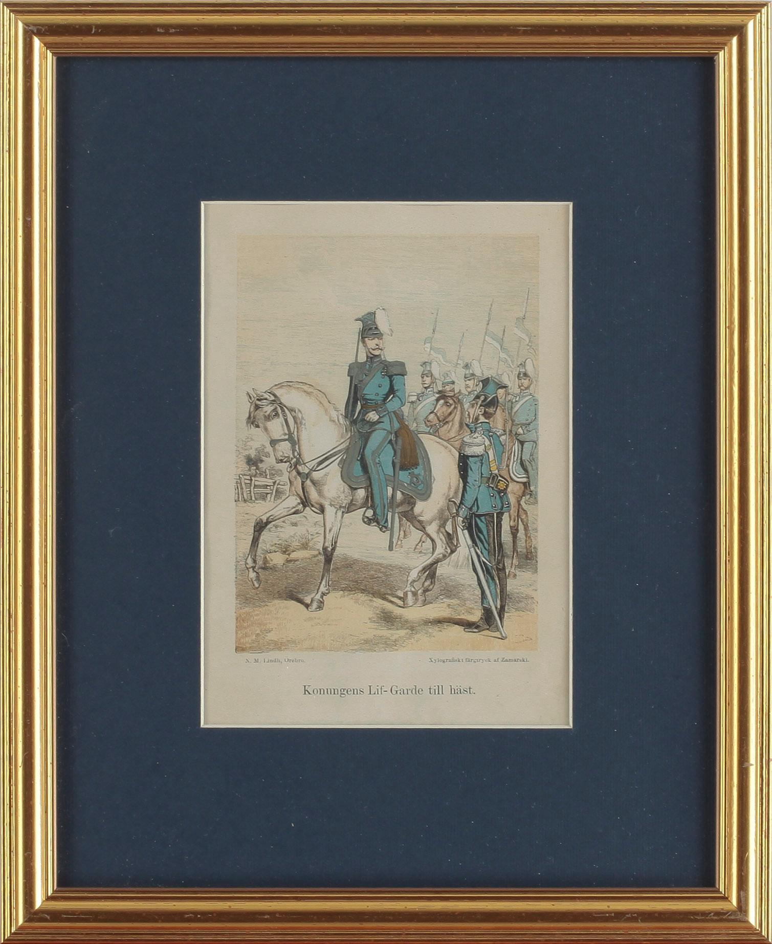 FÄRGPLANSCHER, 5st, xylografiska färgtryck utförda av Zamarski, utgivna av N.M. Lindh, Örebro, 1800-tal.