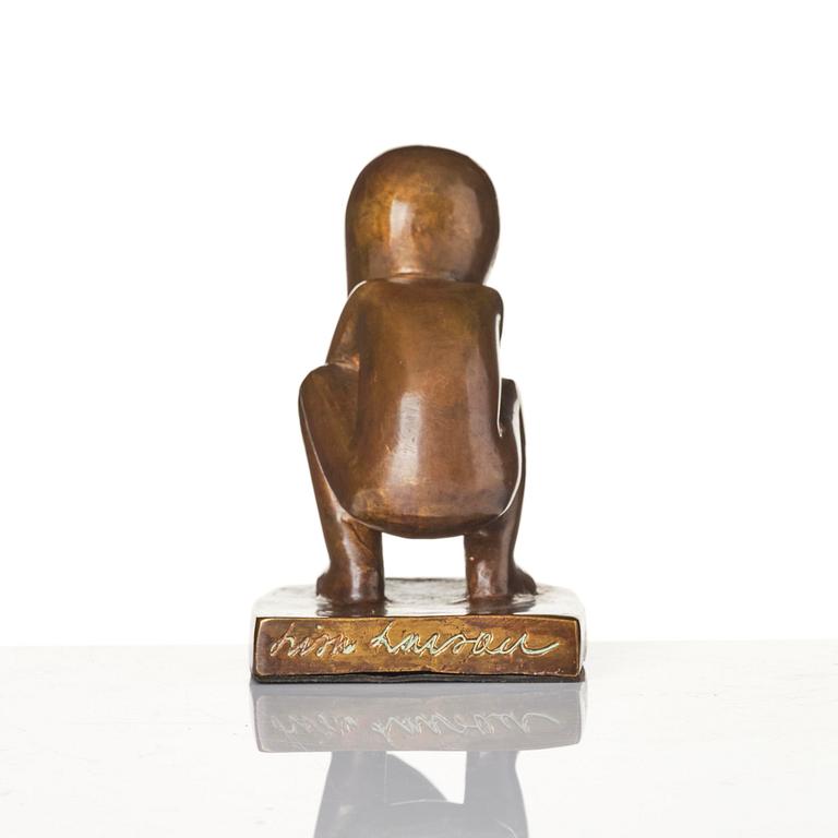 Lisa Larson, sculpture, bronze, "Storseglar'n", Scandia Present, ca. 1978, ed. 181/999, with original box and folder.