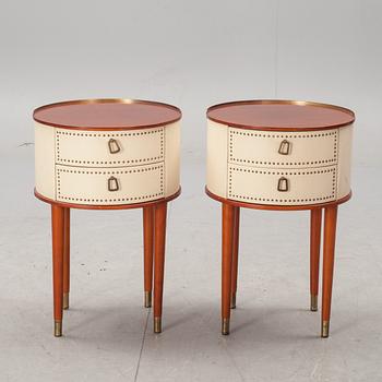 SÄNGBORD, ett par, Halvdan Pettersson Möbelfabrik, Tibro, 1950-tal.