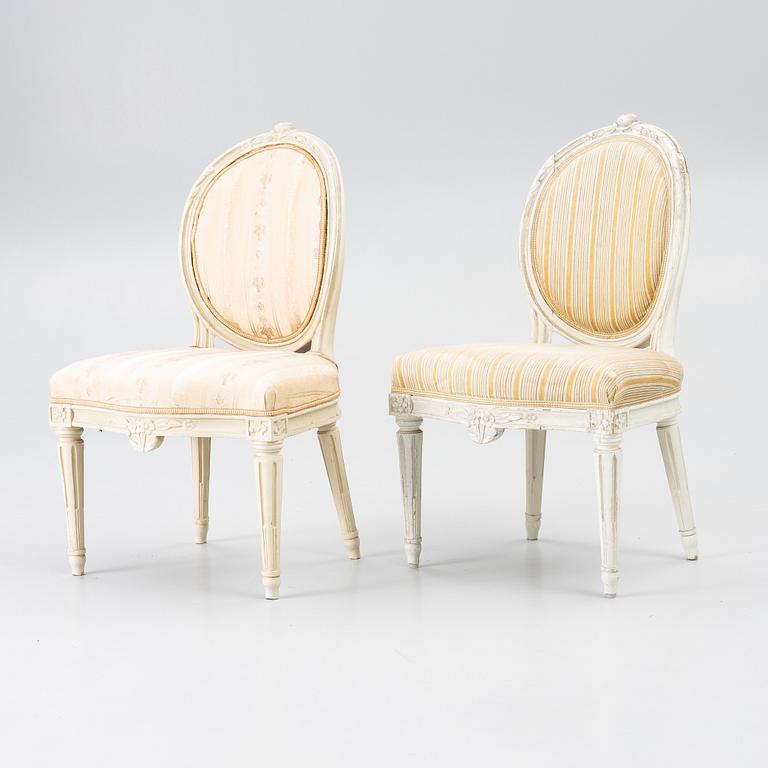Stolar, ett par, Stockholmsarbeten, sent 1700-tal, Gustavianska.