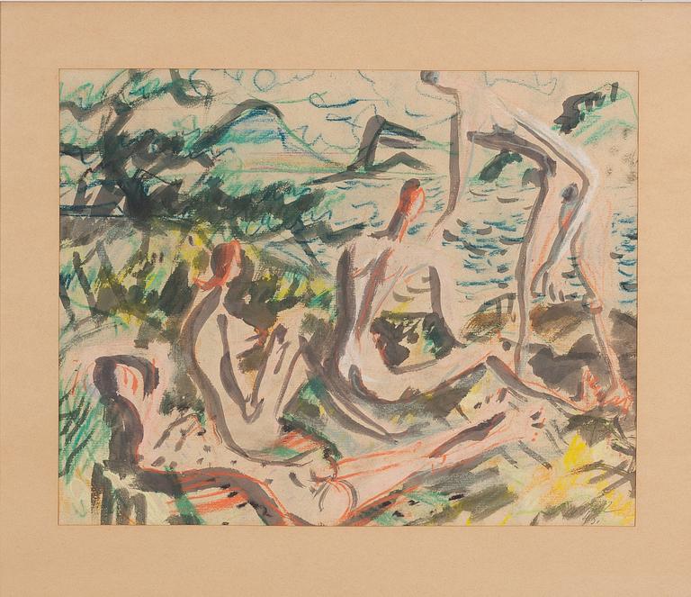 Rolf Nesch, On the Beach.