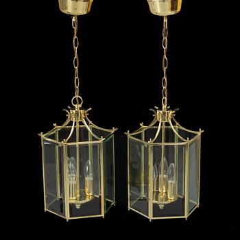 Ceiling lamps, a pair, second half of the 20th century.