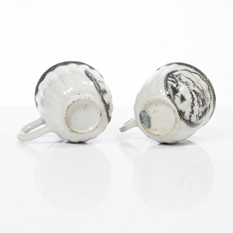 Thirteen porcelain cups, China, mostly 18th century.