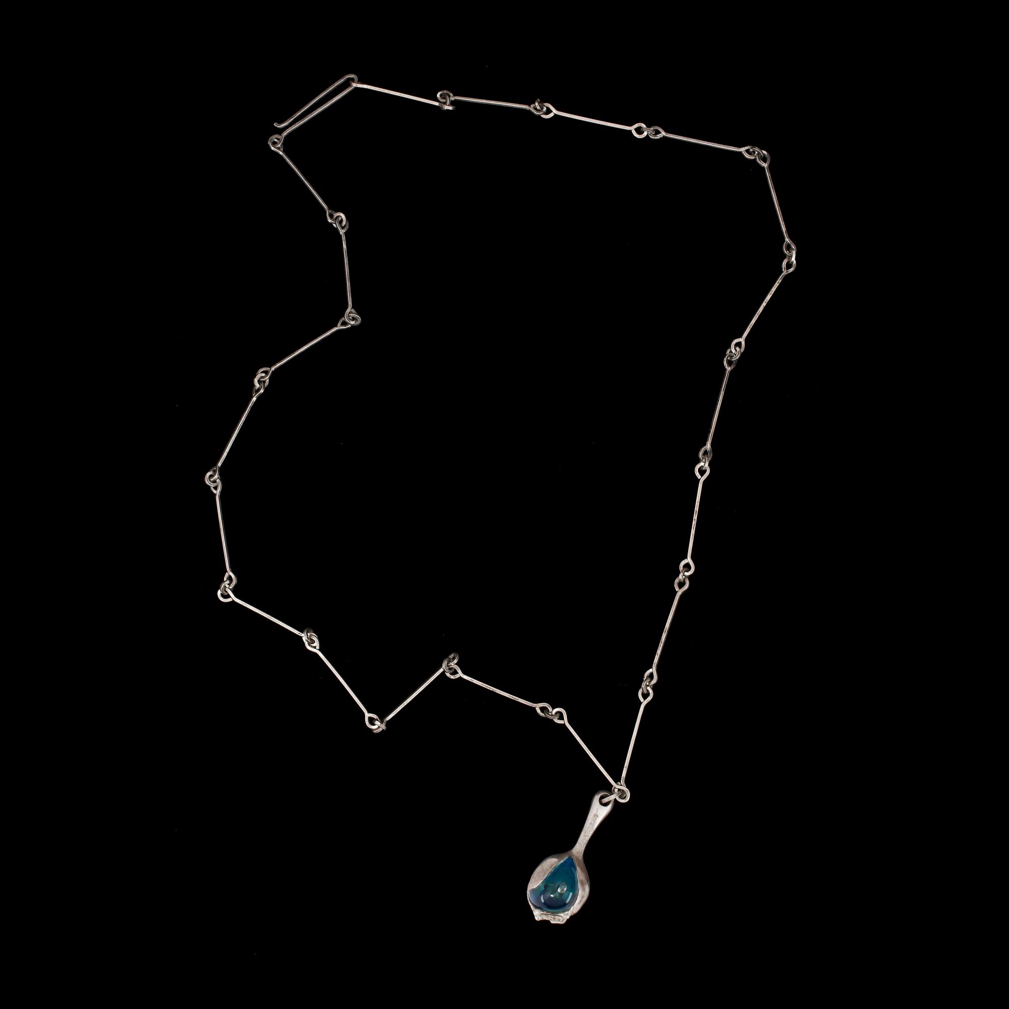 COLLIER, sterling silver och akryl, Björn Weckström, Lapponia, 1976. Vikt 27,4g.