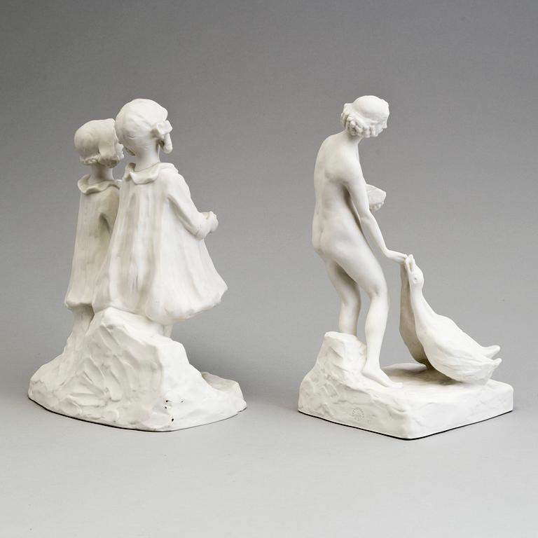ALICE NORDIN, TWO PARIAN GROUPS, Gustavsberg 1918 and 1923.