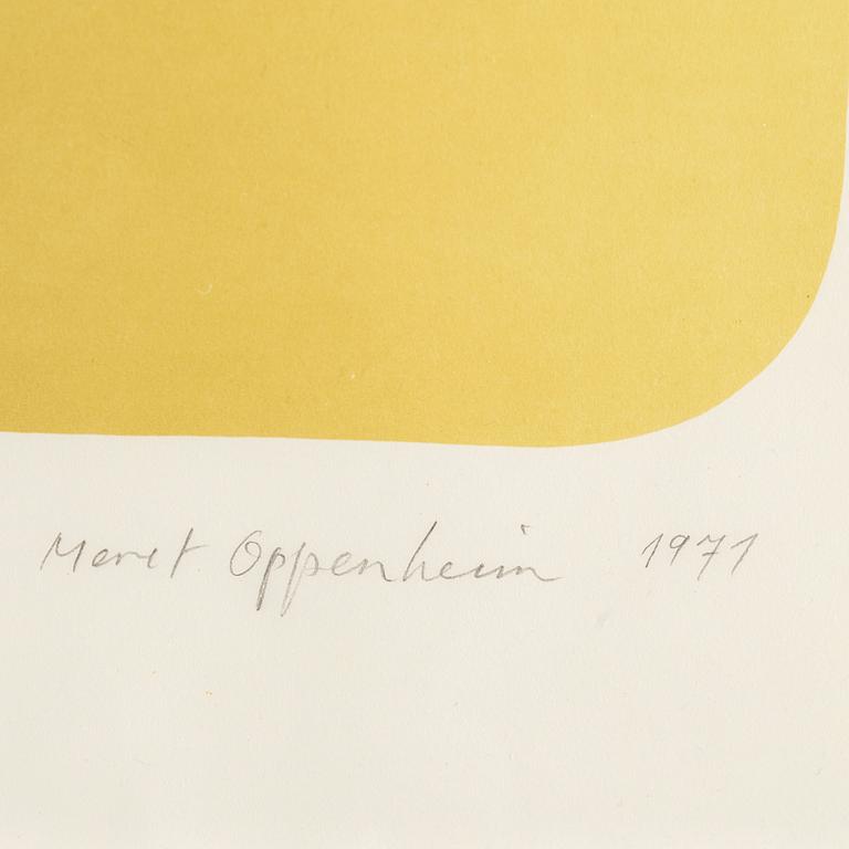 MERET OPPENHEIM, färglitografi, signerad samt numrerad 83/190, daterad 1971.