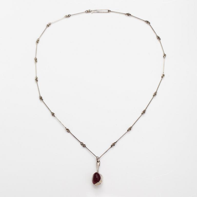 Björn Weckström, "Nectaris", a sterling silver and acrylic necklace. Lapponia 1973.