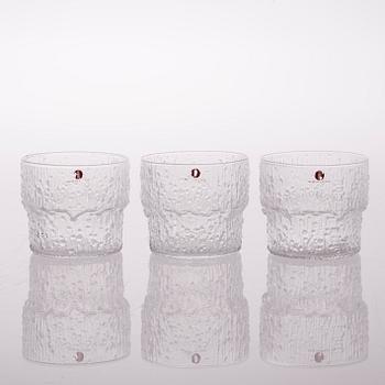 TAPIO WIRKKALA, GLASSERVISDELAR, 20 delar, "Paadar", Iittala, 1970-tal.