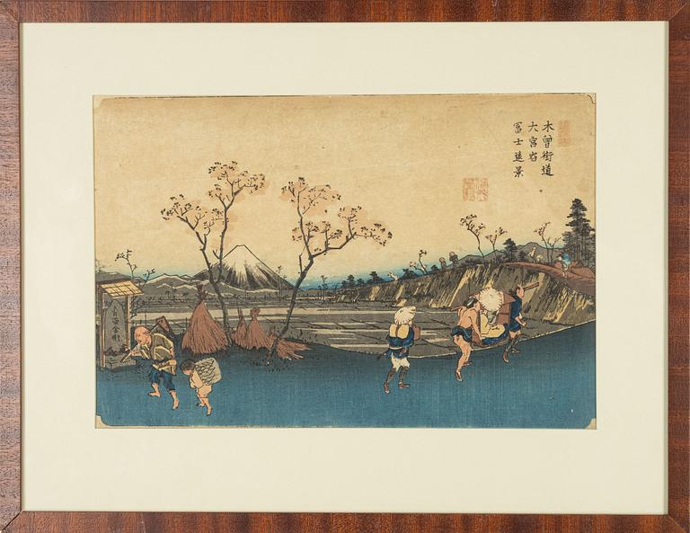 Keisai Eisen, after, woodblock print.