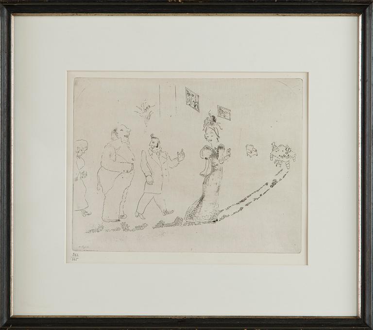 Marc Chagall, Dinner is Served, from "Dead Souls" by Nikolai Gogol.