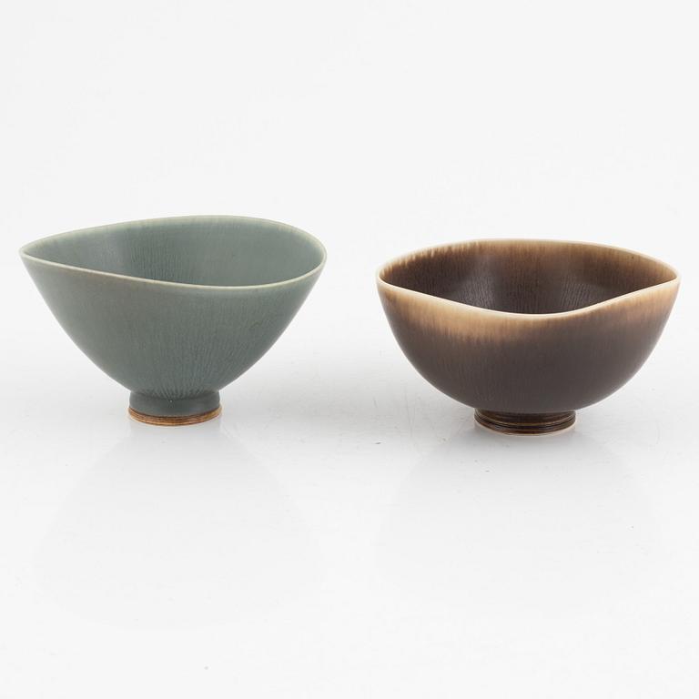 Berndt Friberg, two bowls, Gustavsbergs studio 1975-76.