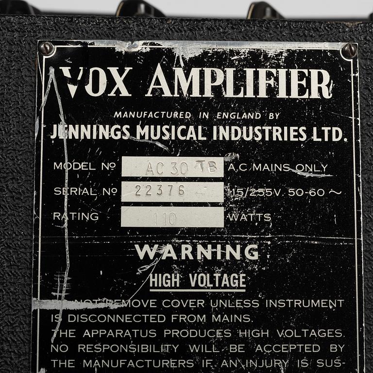 Vox, "AC-30 Top Boost", guitar amplifier, England, 1966-67.