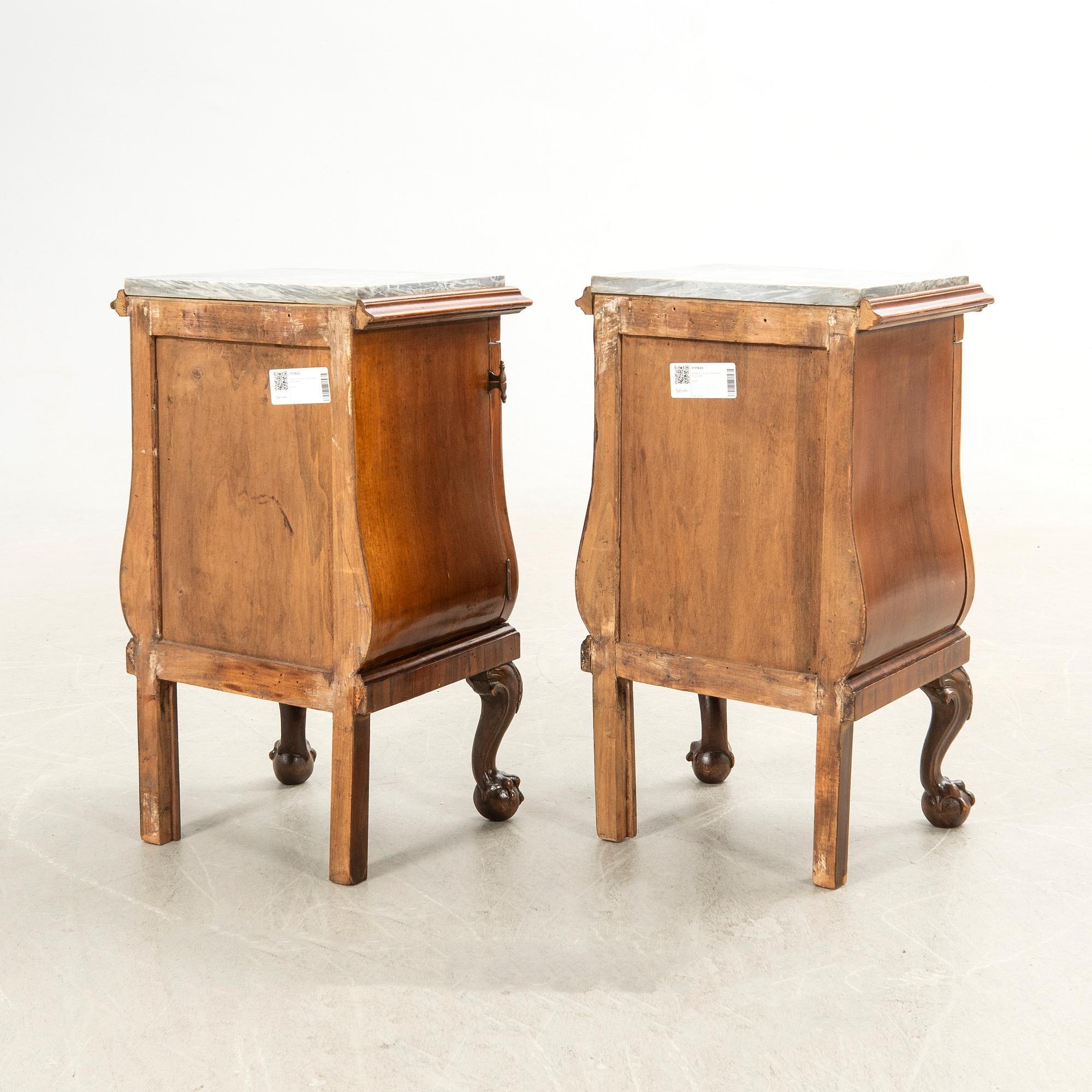 Nightstands, a pair, first half of the 20th century.