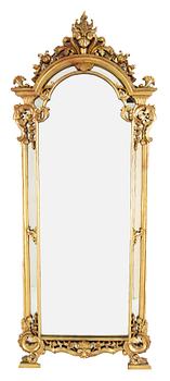 A rococo style mirror, second half of the 20th Century.