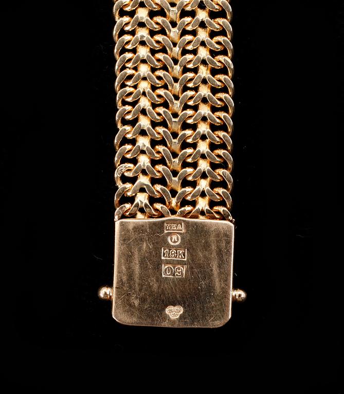 ARMLÄNK, 18 k guld. Erling Ahlen, Stockholm 1964. Ca 34 g.