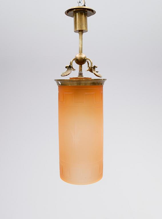 TAKLAMPA, art déco, 1920/30-tal. Höjd ca 60 cm.