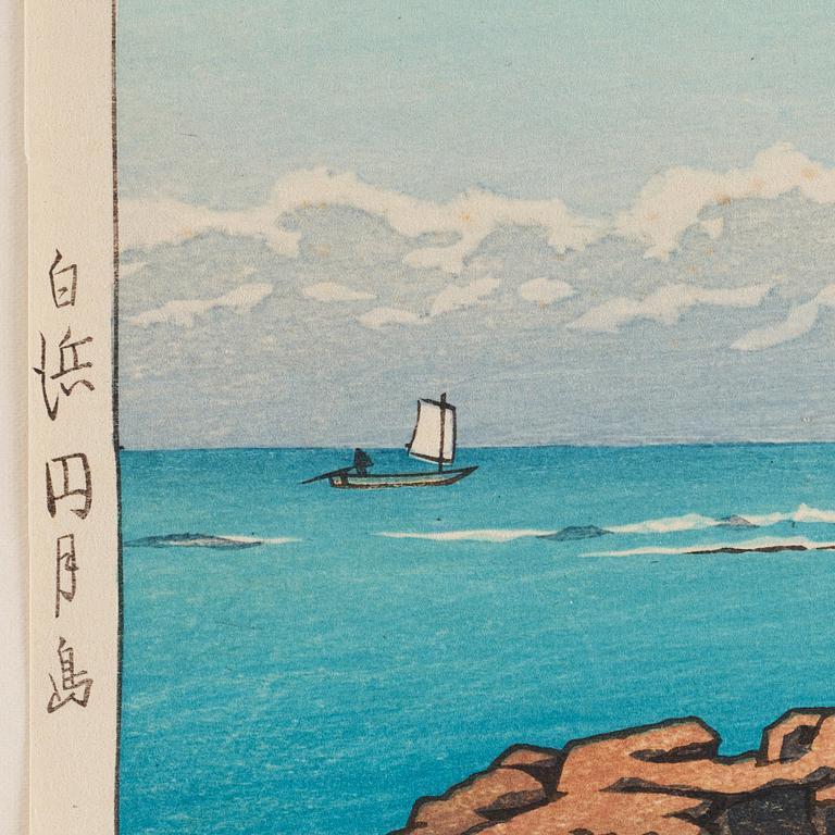 Kawase Hasui (1883-1957), Shirahama Engetsu island, färgträsnitt, Japan, 1951.