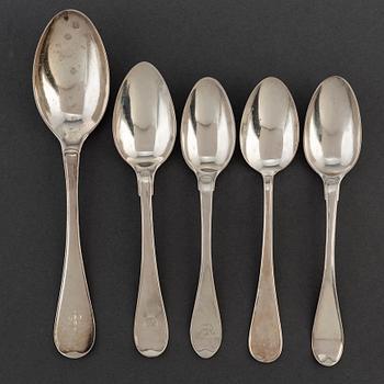 11 silver spoons, among others Magnus Ljungqvist, Kristianstad 1804.