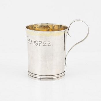 A Swedish Parcel-Gilt Silver Mug, mark of Johan Daniel Blomsterwall, Gothenburg 1825.