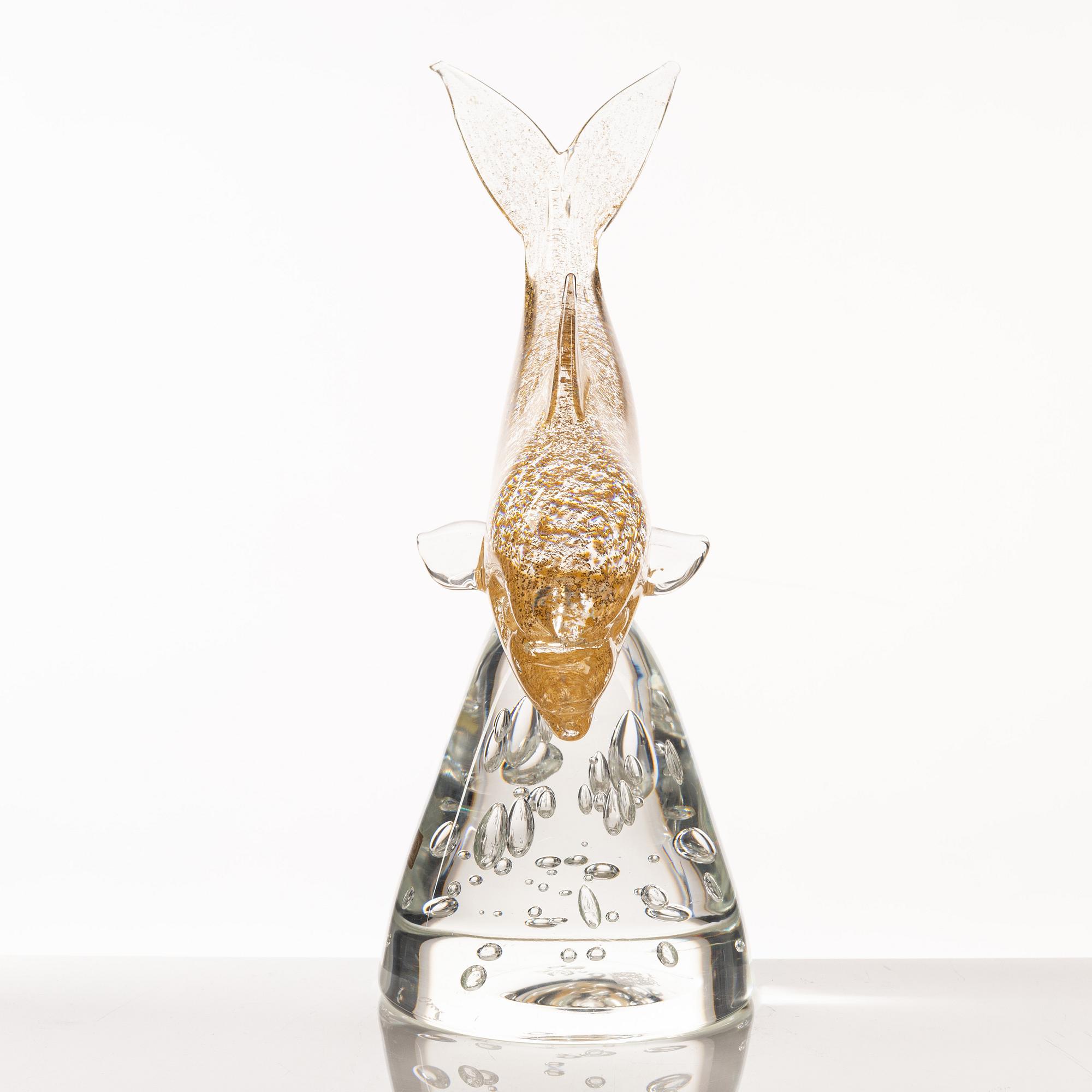 Oscar Zanotti, a dolphin glass sculpture, Zanotti, Murano, Italy.