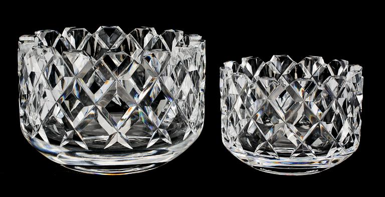 SKÅLAR, 2st, glas, Sofiero, Gunnar Cyrén, Orrefors, 1900-talets andra hälft.