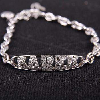 ARMLÄNK, 18K guld, diamanter, Sverige, 1954. Ca 20 g.