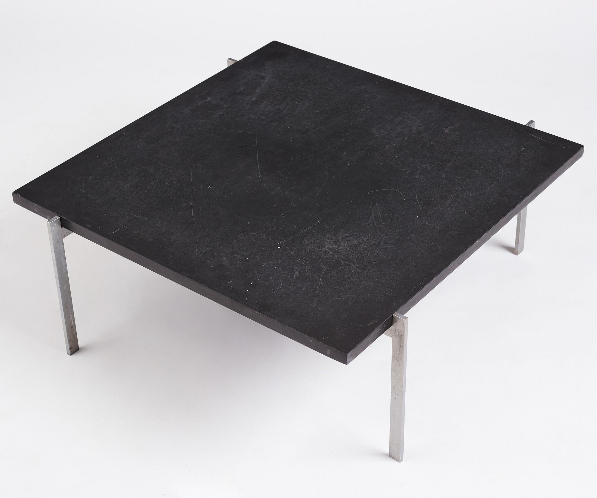 Poul Kjaerholm, a black stone top 'PK61' table, edition E Kold Christensen, Denmark.