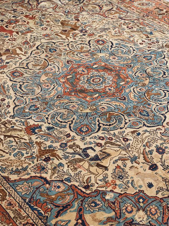 MATTO, semi-antique Tabriz figural, ca 400 x 298,5 cm.