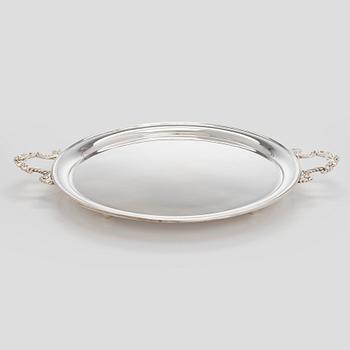 A silver-plated tray, second half of the 20th century.