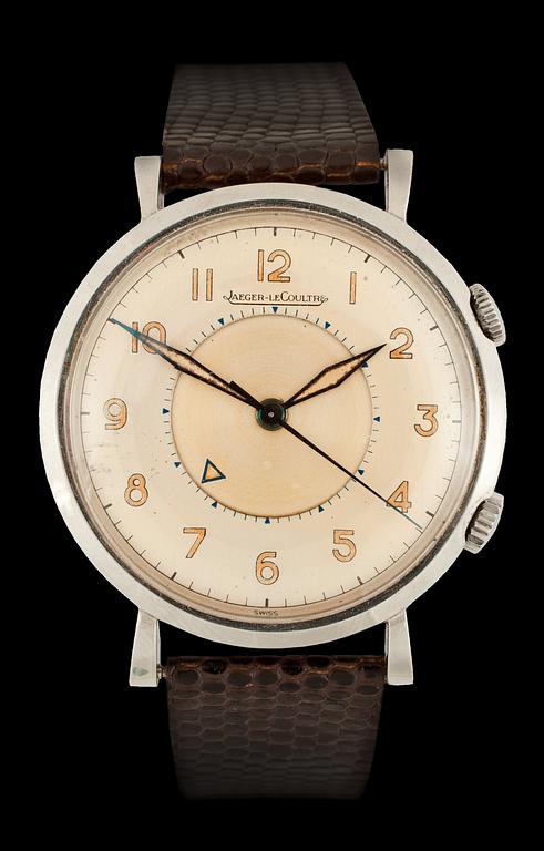 Jaeger-LeCultre - Memovox. Manuell. Stål/läderband. 1950-tal. 34 mm. Boett no. 393471.