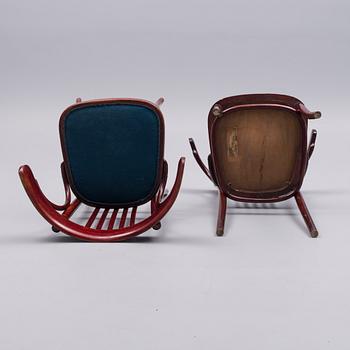 KARMSTOLAR, 2 st, J & J Kohn, Österrike, tillverkade för den ryska marknaden. 1900-talets början.