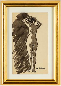 AGNES CLEVE, ink on paper. Signed with stamp A Cleve.