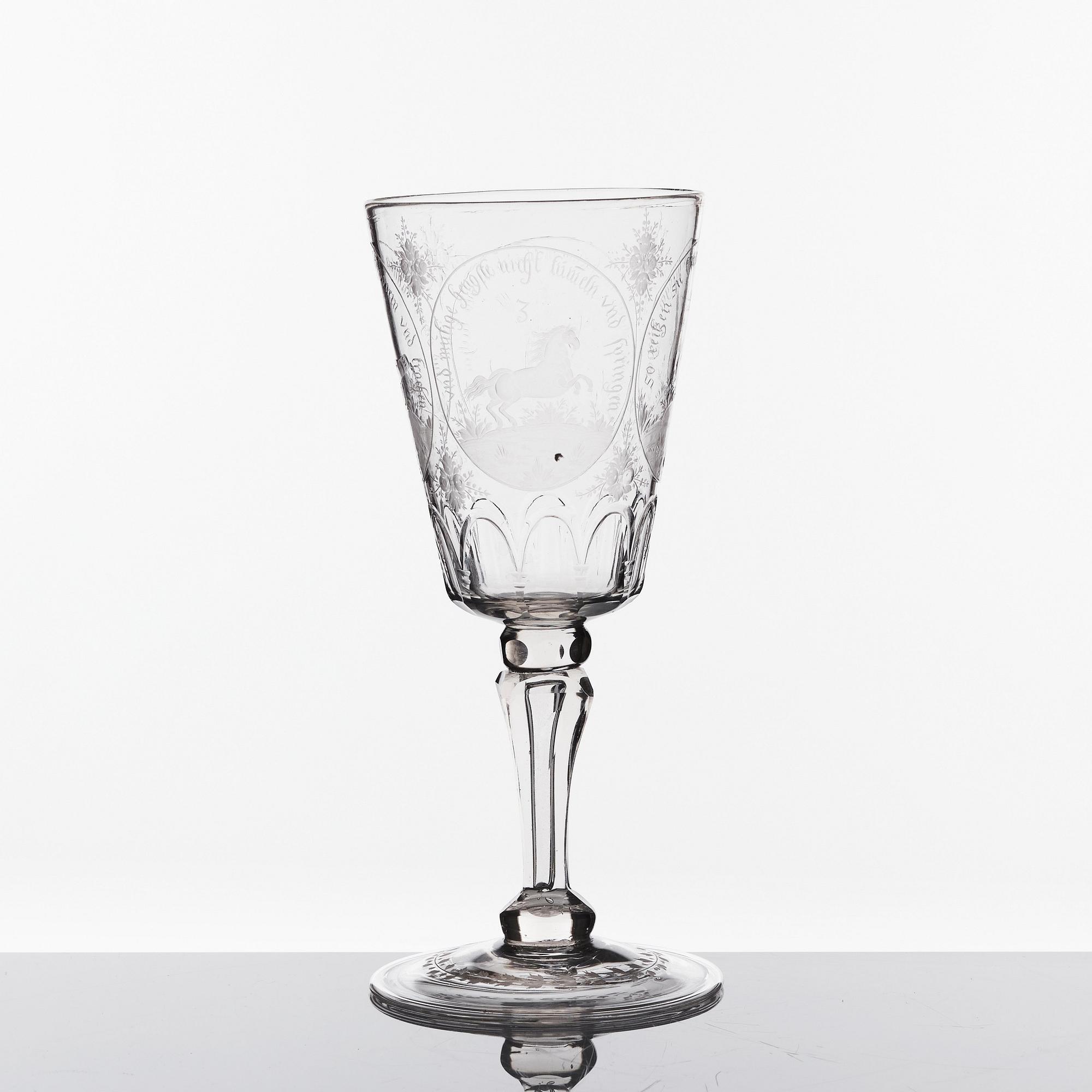 Pokal, glas. Tyskland, 1700-tal.