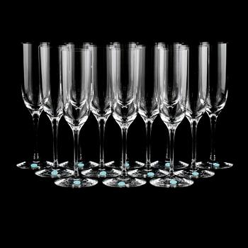 CHAMPAGNEGLAS, 12 st, Tiffany & Co, 1900/2000-tal.